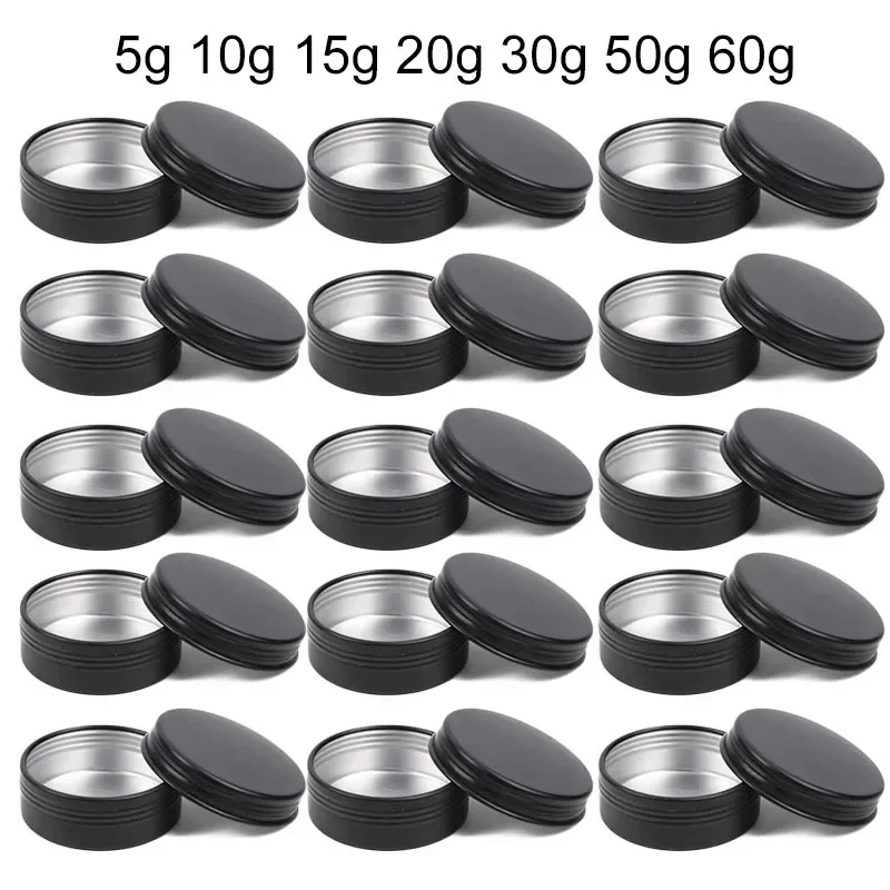 Tin Container Lid - 50 шт. черные баночки под свечи