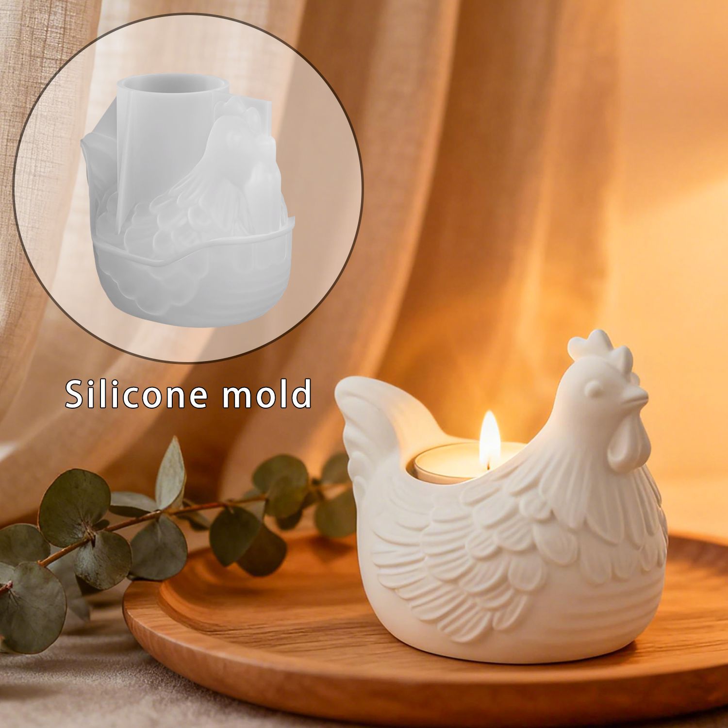 Candle Making Moulds - DIY 3D маленький куриный подсвечник, форма