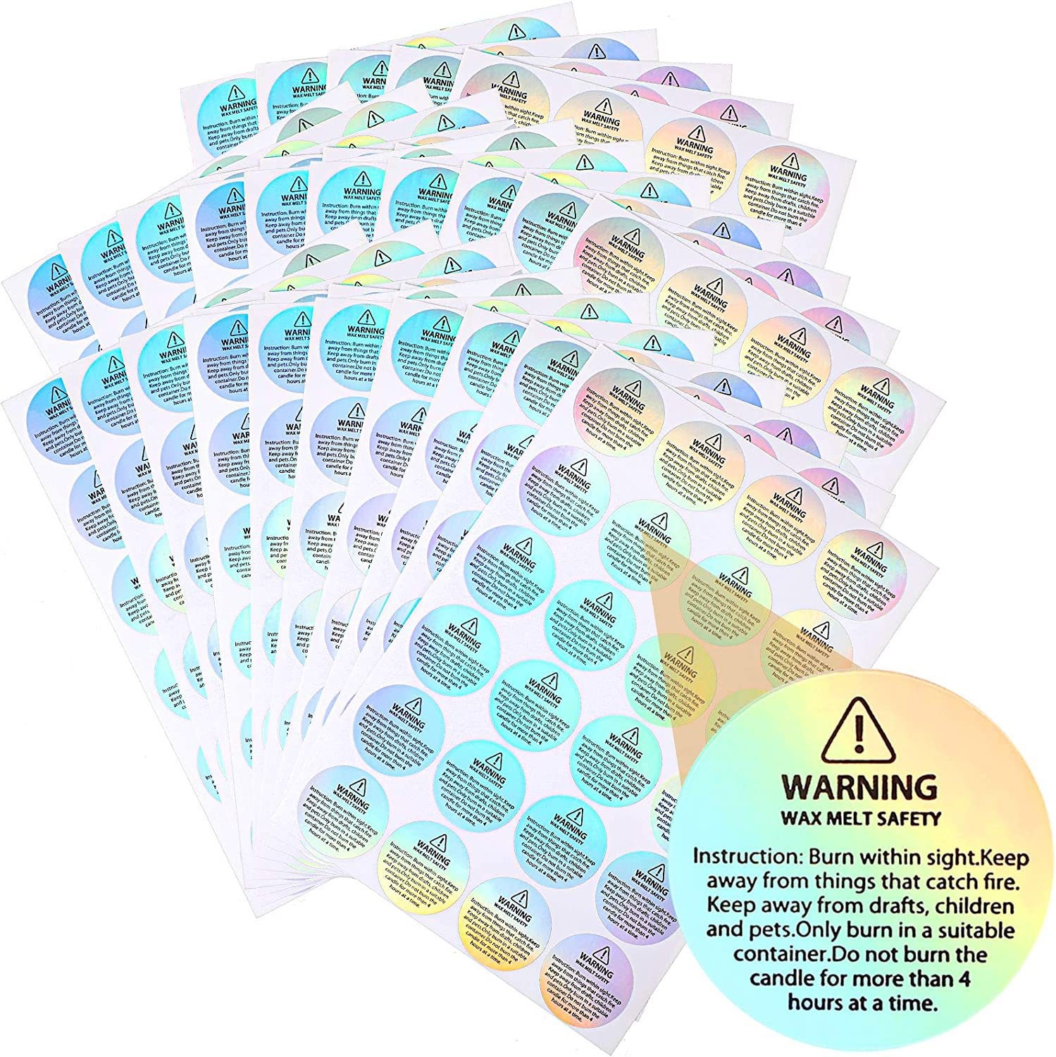 Candle Warning Label - Голографические предупреждающие этикетки для свечей (96